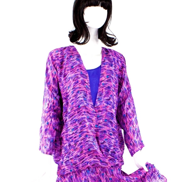 VTG 80's Chez Zvanni India SILK Dress - Picture 3 of 6